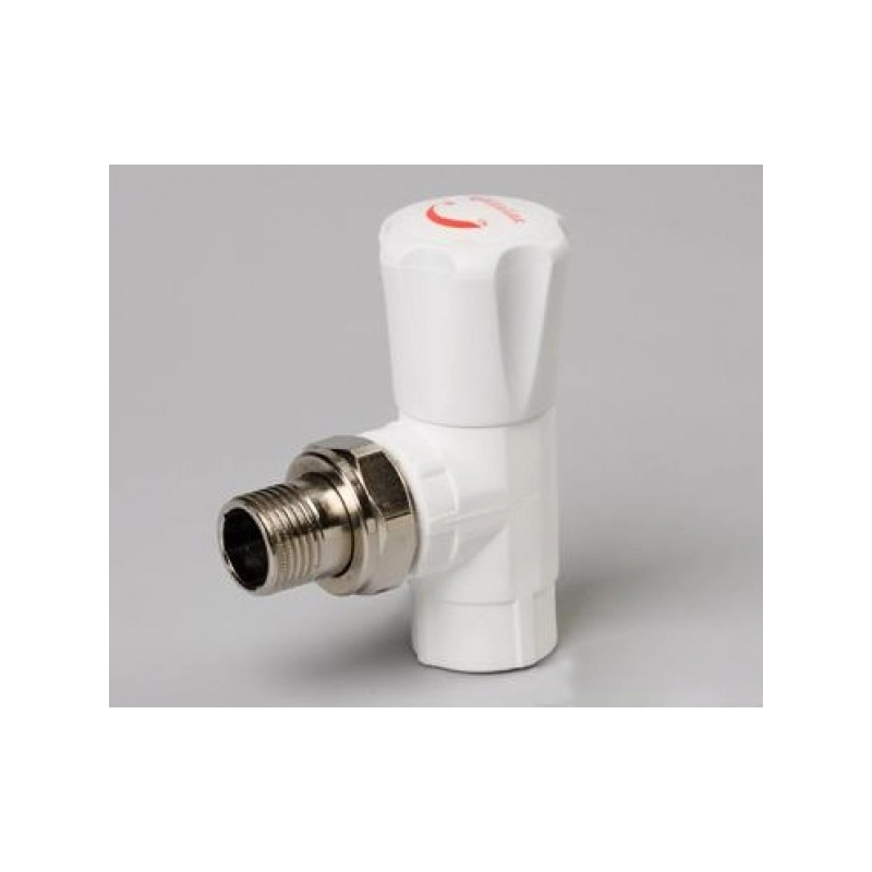Кран американка шар 20-1/2&Prime; угловой PP-R БЕЛЫЙ