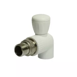 Кран американка шар 20-1/2&rsquo;&rsquo; угловой EVER<sup class="reg">&reg;</sup> plast БЕЛЫЙ (Россия)